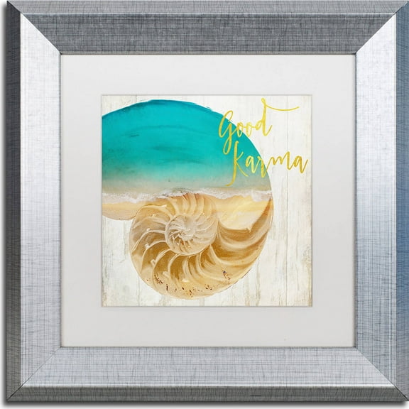 Trademark Fine Art "Sea In My Hand" Canvas Art by Color Bakery, White Matte, Silver Frame