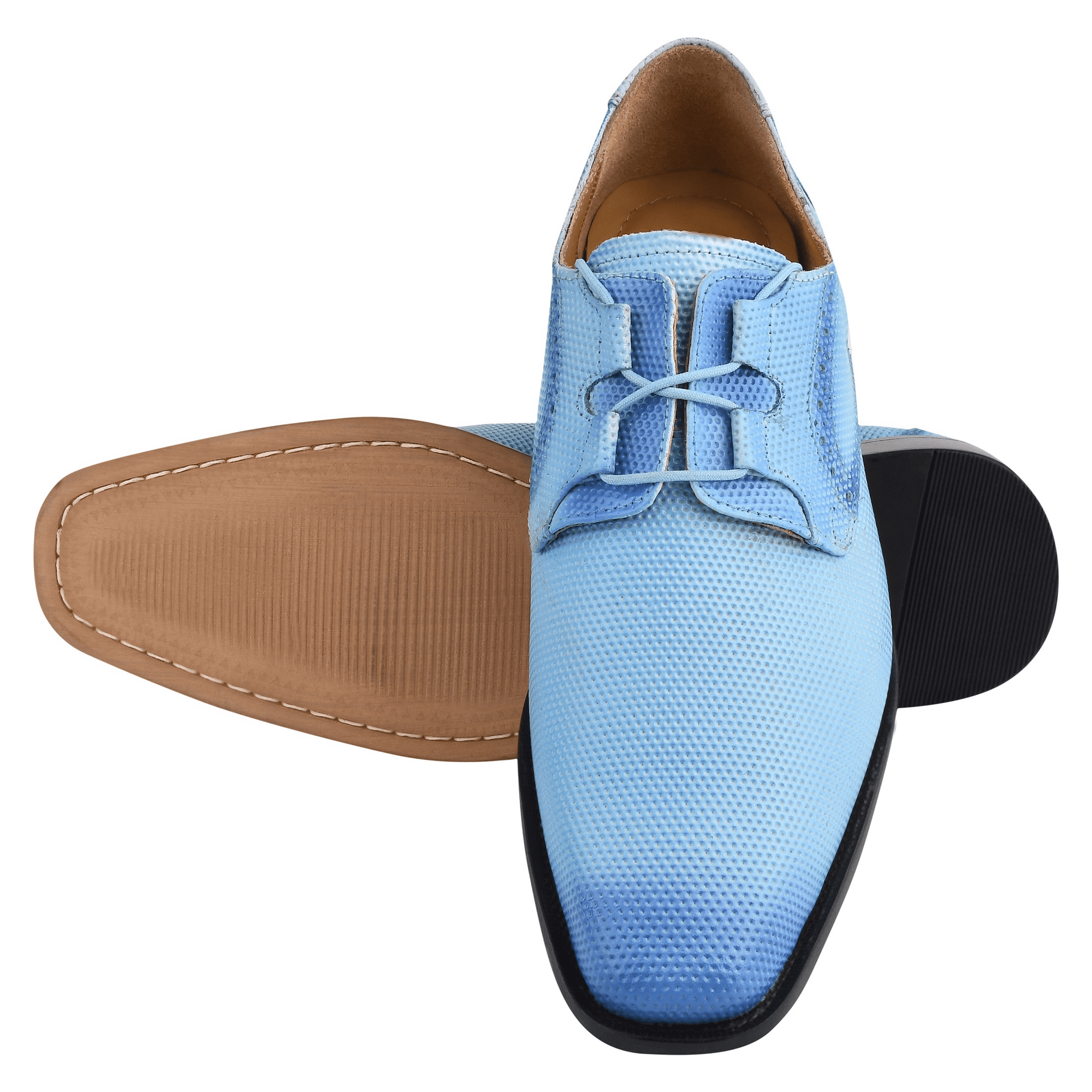 Liberty Men\'s Blue Textured Oxfords Bruce Leather Oxford Style Cap Toes Men main image 3