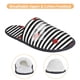 thumbnail image 3 of Fotbe Ladybugs on Black and White Striped Pantuflas Peludas para Mujer con Estampado, Zapatillas de Peluche, Zapatos de Invierno para Casa, Uso Interior y Exterior-Medium, 3 of 8