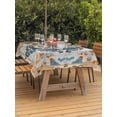 thumbnail image 4 of 52x70 Inch Outdoor Tablecloth with Umbrella Hole Zipper Rectangle Bohemian Rectangular Tablecloths Outside Waterproof Boho Blue Flower Pattern Abstract Tribal Patio Table Cloth Cover for Picnic Party, 4 of 8