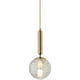 thumbnail image 1 of Lámpara de techo con bola de cristal de estilo nórdico, colgante de un solo cabezal, para ático, dormitorio, restaurante, ondulación de agua transparente, 1 of 5
