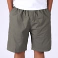 thumbnail image 5 of Casual Shorts for Men Summer Lightweight Elastic Waist Wide Straight Leg Loose Bermuda Shorts with Pockets, 5 of 6
