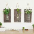 thumbnail image 4 of Wall Hanging Flower Pot Creative Vintage Old Wooden Board Glass Hydroponic Vase Transparent Test Tube Flower Bottle Home Decor with Hemp Rope, 4 of 4