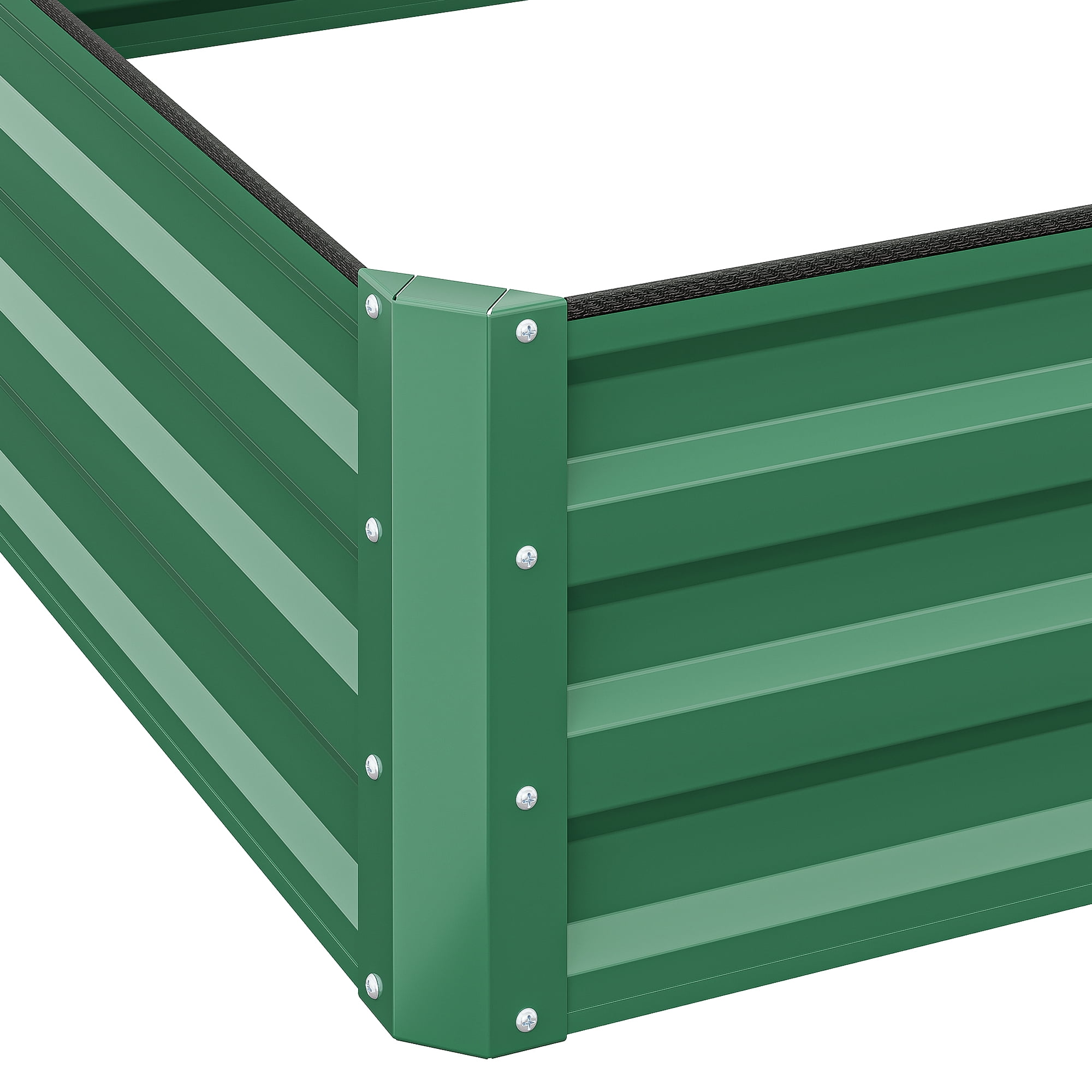 Uforic 12ft x 4ft Raised Garden Bed Kit Galvanized Metal Planter Box with Safety Features, Green