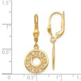 thumbnail image 3 of 14k Yellow Gold Leverback Filigree Earrings Drop Dangle, 3 of 7