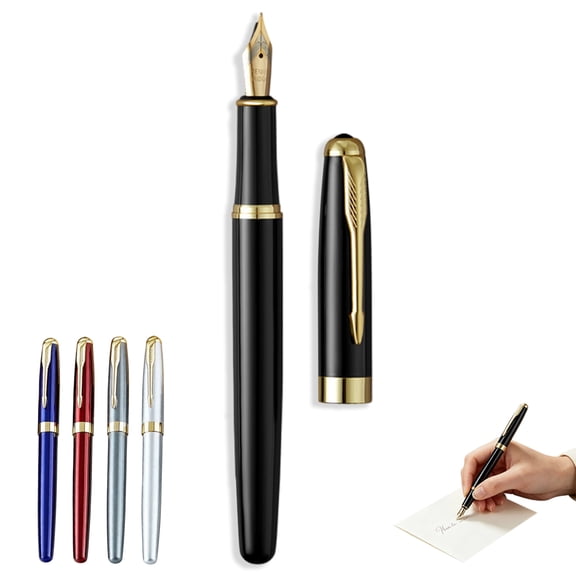 Refillable Fountain Pen Fine Nib,Fancy Ink Pen,Cool Ink Pens for Writing,Business Metal,0.5mm Fine Point Business Pen,Smooth Writing for Journaling & Calligraphy,Gift Supplies