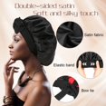 thumbnail image 3 of AOWOO 2 Pack Satin Bonnet, Silk Bonnet for Sleeping Women, Silk Sleep Cap Double Layer, Ajustable Hair Bonnet with Tie Band for Women Curly Hair, 3 of 7