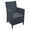 Gray, variant on Luxury Commercial Living 35.5" Gray Patio Dining Arm Chair with Sunbrella White Cushion
