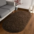 thumbnail image 5 of Homore Ultra Soft Modern Oval Rugs for Bedroom,2.6' x 5.3',Coffee, 5 of 8