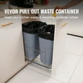 thumbnail image 2 of KFFKFF Double Pullout Waste Container Kitchen Trash Can 70L with Soft Close Grey, 2 of 9