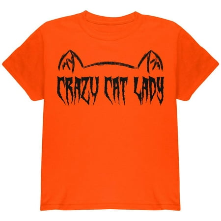 Halloween Crazy Cat Lady Youth T Shirt