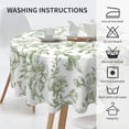 thumbnail image 4 of Sage Green Floral Tablecloth Round 70 Inch Dark Green Vintage Floral Table Cloth Polyester Chinoiserie Flowers Farmhouse Table Cover for Kitchen Party Picnic Outdoor Decor, 4 of 6