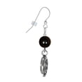 thumbnail image 2 of One Pair Textured Pewter Swirl & Bead Earrings with Sterling Silver Earwires - Black, 2 of 4