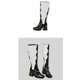 thumbnail image 4 of Hinvhai Womens Fashion Knee High Boots Clearance,Classic Square Toe Chunky High Heeled Color Block Boots with Side Zipper Fashion Elastic Tall Boots Black 5.5(36), 4 of 6