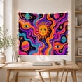 thumbnail image 5 of Anthropomorphic Sun With Planets & Eyes in Cosmic Swirl, Whimsical Psychedelic for Space Lovers, Celestial Wall Art Decor, Birthday Gift Tapestry Wall Hanging for Bedroom and Living Room, 5 of 7