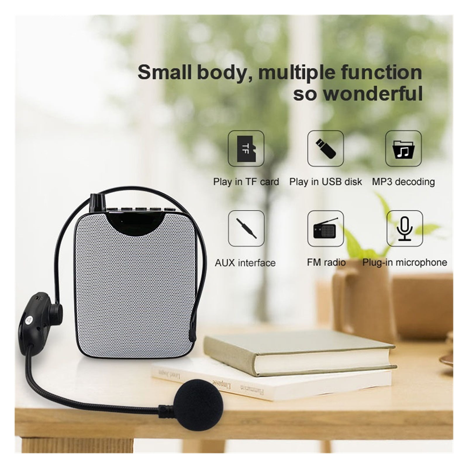 Portable Voice Amplifier Wireless UHF Microphone Personal Mini Hifi Stereo AUX Audio Speaker For Teachers Instructor M500 ,Easy to Operate