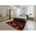 thumbnail image 4 of Ahgly Company Indoor Rectangle Abstract Dark Brown Patchwork Area Rugs, 8' x 12', 4 of 6