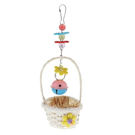 Birds Parrot Basket Bell Hanging Cage Toy