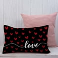 thumbnail image 3 of Valentines Day Pillow Covers 12x20 Inch Set of 2, Black Red Hearts Love Farmhouse Decorative Throw Pillowcases for Home Sofa Couch Cushion Decoration GW15-12, 3 of 6