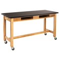 thumbnail image 2 of NPS 24x60" Wood Science Lab Table with Chem-Res Top and Casters in Black, 2 of 6