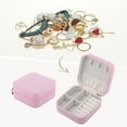 thumbnail image 2 of REGALWOVEN Portable Jewelry Box, Mini PU Leather Jewelry Organizer Boxes Storage Display Holder, Jewelry Case for Women Pink, 2 of 7