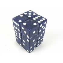 Blue Gliter Dice with White Pips D6 16mm (5/8in) Pack of 12 Koplow Games