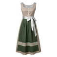 thumbnail image 5 of Women's German Dirndl Dress Costumes for Oktoberfest Carnival 3/4 Sleeve Square Neck Lace Dresses Multicolor 10 L, 5 of 5