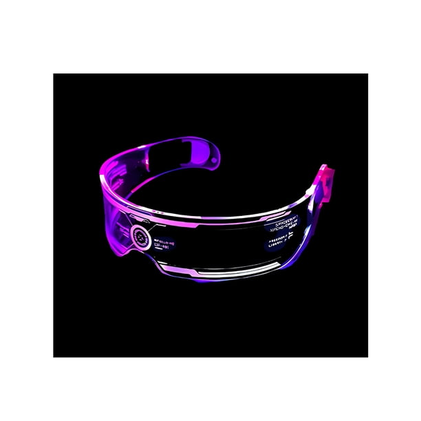 Wosthever Gafas luminosas acrílicas, luz LED ergonómica alimentada por batería, gafas ajustables para Bar, festival de música, gafas para Kits de decoración para fiestas Tipo 3 (con batería)