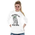 thumbnail image 4 of Make Head Spin Hipster Glasses Owl Plus Size Long Sleeve Graphic Tee Shirt Brisco Brands 2X, 4 of 5