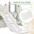 thumbnail image 4 of Triple Tree 5-in-1 Kids Climbing and Slide Set with Adjustable Swing, Basketball Hoop, HDPE, grey, 4 of 10