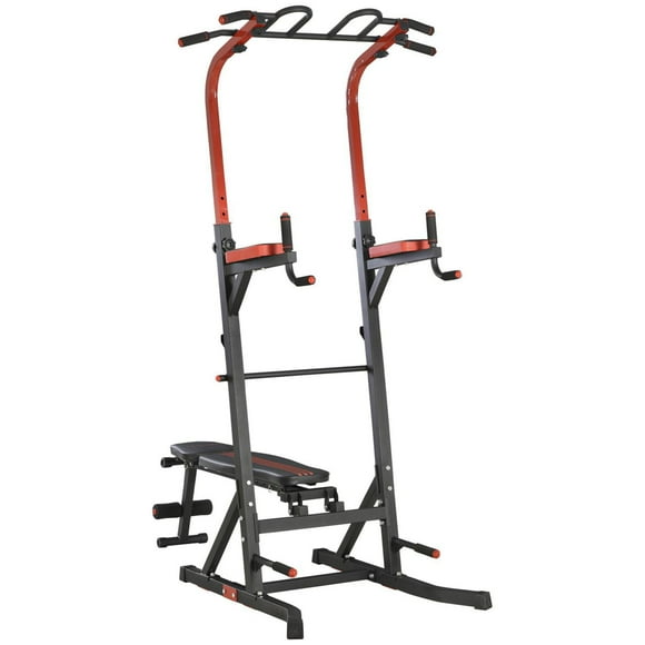 Soozier Pull Up Bar Station for Home Gym Workout Equipment With Sit Up Bench