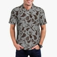 thumbnail image 1 of Balery Brown Moose with Pinecones Camisa Polo de Hombre con Estampado, de Manga Corta y Tejido Medio, Camisa Tipo Golf Polo-XX-Large, 1 of 6