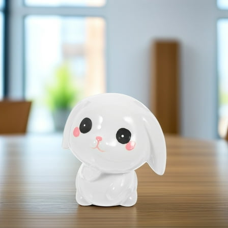 MLINS  Bunny Money Jar Ceramic Pot Piggy Bank Savings Office White