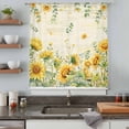 thumbnail image 5 of Sunflower Sheer Curtains 63 Inches Long, Summer Eucalyptus Botanical Floral Vintage Light Filering Curtains, Breathable Simi Curtain Privacy Drapes for Living Room Lightweight Window Treatment, 5 of 9