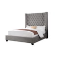 thumbnail image 3 of Best Master Jamie Velvet Upholstered Tower High Profile Cal King Bed in Gray, 3 of 4