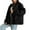 Black, variant on Hueook Jackets for Women Light Jackets for Women Women's Solid Color Long Sleeved Lapel Cardigan Top Jacket Beige M