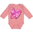 thumbnail image 3 of Inktastic Breast Cancer Awareness- Pink Ribbon Around Heart Boys or Girls Long Sleeve Baby Bodysuit, 3 of 5