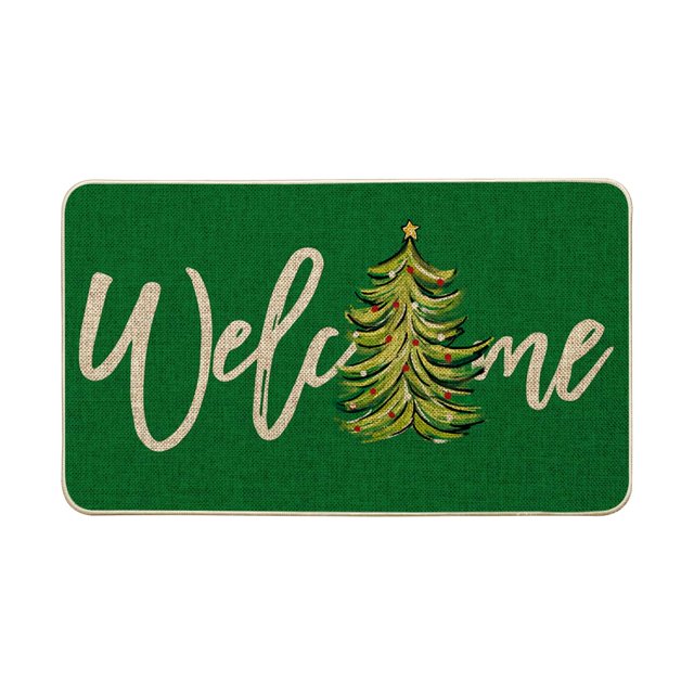 Felpudo Artoid Mode, árbol de Navidad verde, 43 x 74 cm, antideslizante