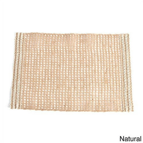 Chic Jute Design Table Linen Placemat Runner (4 Placemats, Natural)