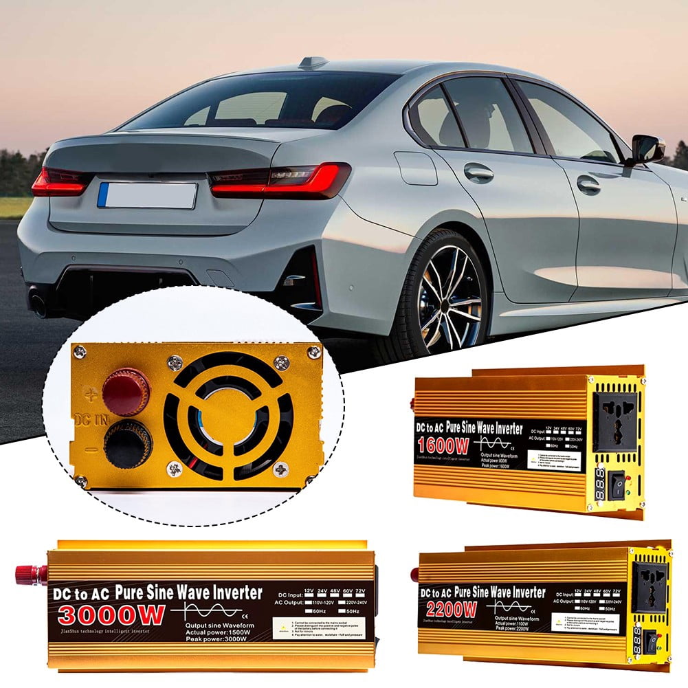 DAMIFU Pure Sine Wave Inverter DC12V To AC220V 3000W Voltage Converter Transformer 12V-3000W