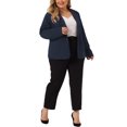 thumbnail image 2 of Agnes Orinda Plus Size Blazer for Women Work Jacket Notch Lapel Buttons Front Blazers Jackets 2024 3X Navy Blue, 2 of 6