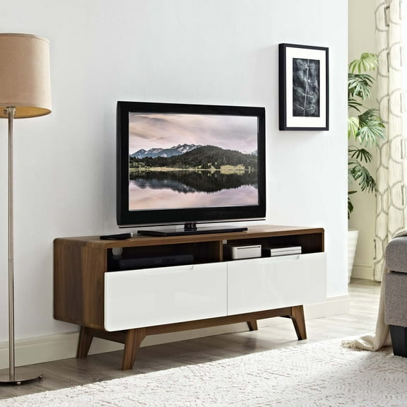 Modway Origin 47" TV Stand in Walnut White