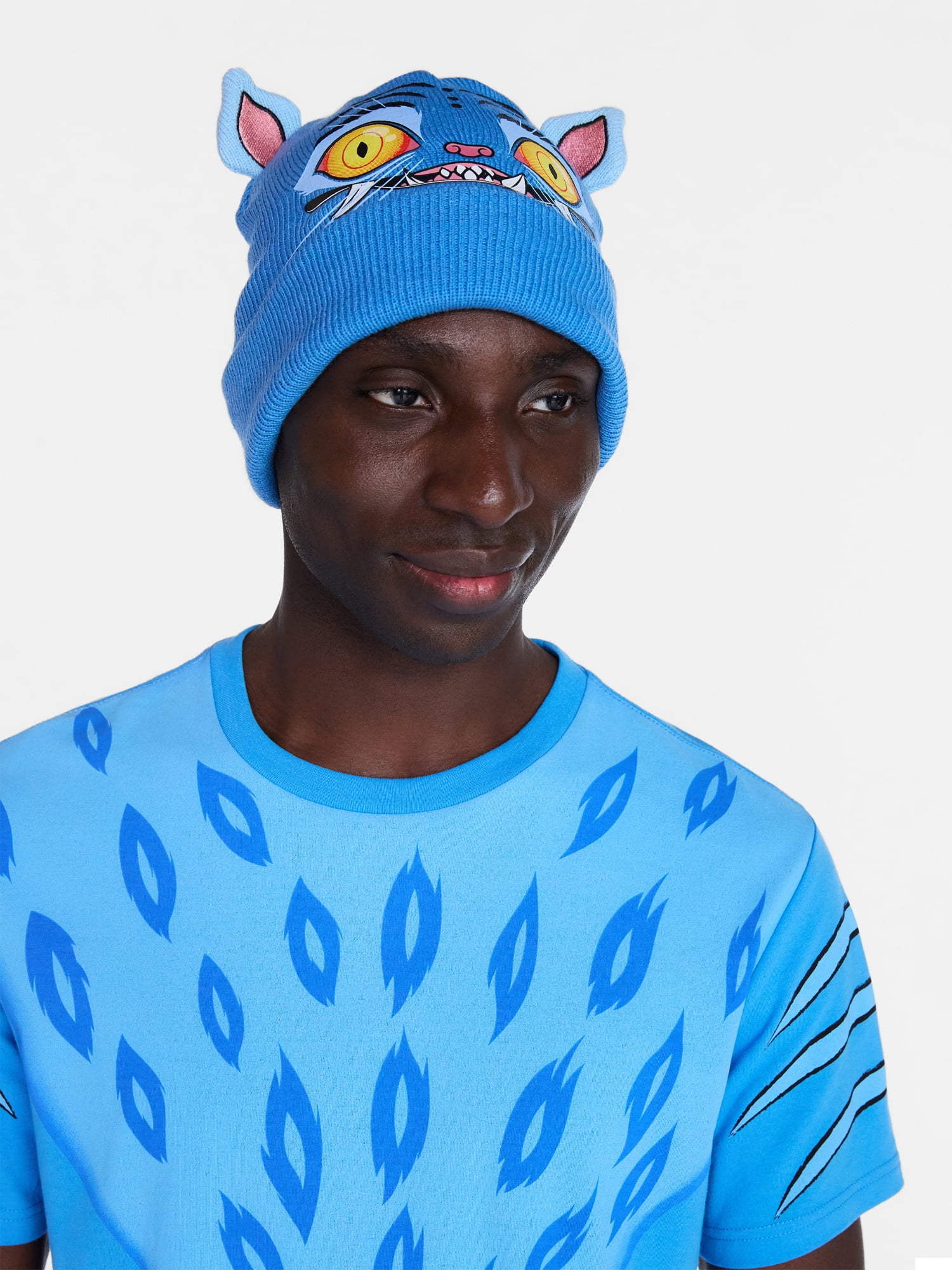 K Pop Demon Hunters Derpy Men’s Cosplay Graphic Tee and Beanie Set, 2 Piece, Sizes XS-3XL