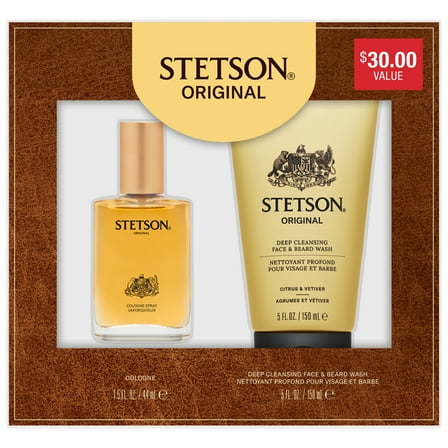 Stetson Original Cologne & Face Wash Gift Set for Men, 2 Pieces