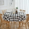 thumbnail image 2 of Nappe Ronde de 70 Pouces Nappe à Carreaux Noir et Blanc - Housse de Table en Polyester à Carreaux Vichy Buffalo Réutilisable Résistante à l'Eau pour Fête de Vacances en Plein Air Pique-Nique Décoration de Cuisine, 2 of 7