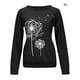 thumbnail image 5 of Camiseta Mujer Manga larga Cuello redondo Tops Poliéster Suéter deportivo Ropa con estampado informal, Azul Negro, S Sweethay AP003791-34, 5 of 6