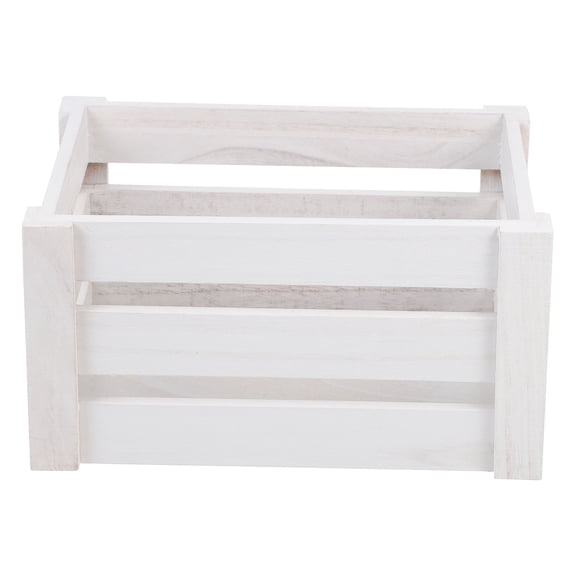 EXHUMKY Small Decorative Storage Boxes for Office Use Rustic Style Wood Crate 11.7X7.8X6.3In
