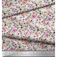 thumbnail image 3 of Soimoi Poly Georgette Fabric Leaves & Floral Artistic Printed Craft Fabric by The Yard 42 Inch Wide, 3 of 3