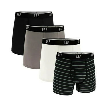 GAP Men's Ultra Soft Modal Fabric Boxer Brief with Fly Pouch , 4-Pack Black Small