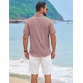thumbnail image 6 of COOFANDY Men's Short Sleeve Casual Button Down Shirts Summer Beach Wedding Textured Linen Shirt for Men, 6 of 7